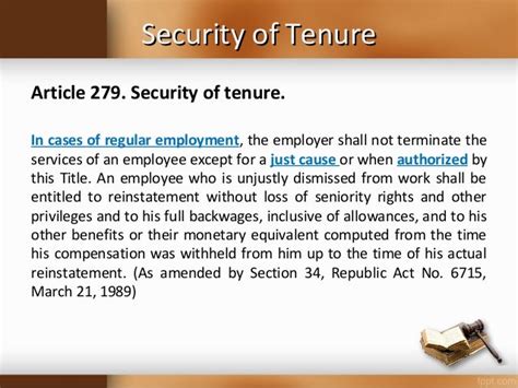 employment tenure meaning in tagalog|Security of Tenure .